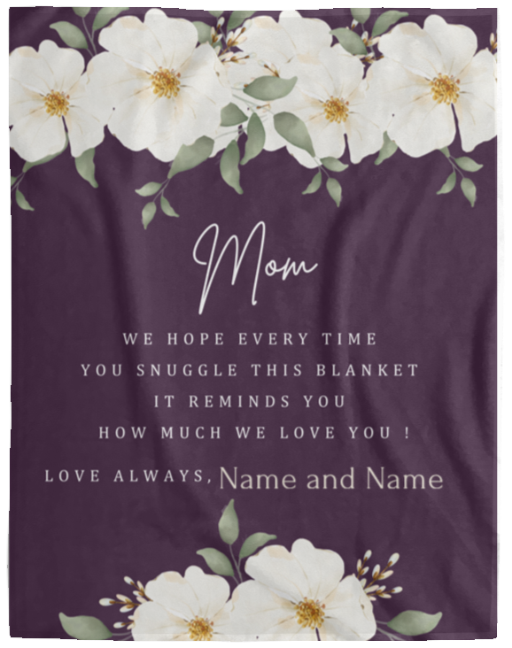 MOM FLOWER BLANKET - PERSONALIZED MOM GIFT