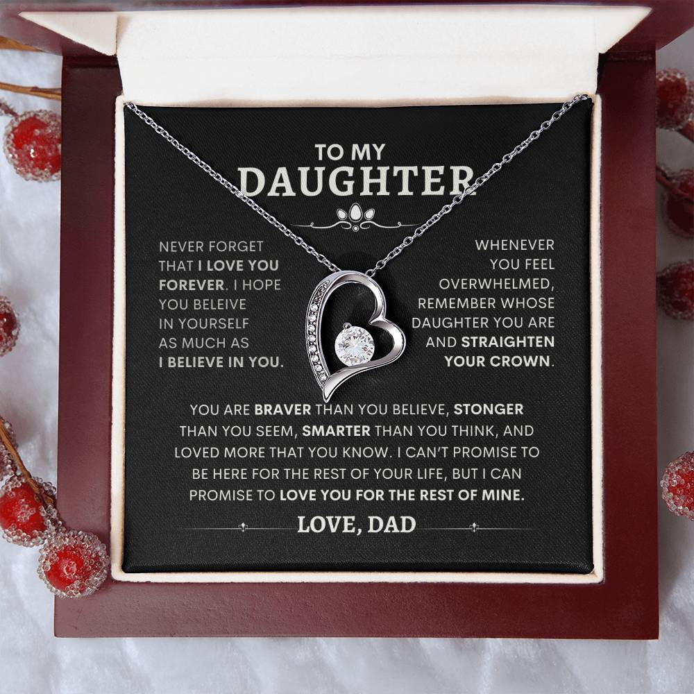 To My Daughter - Love, Dad - Forever Love Necklace