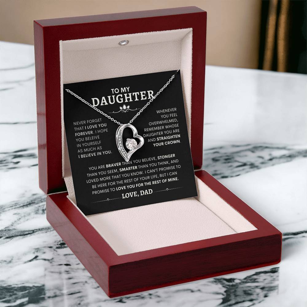 To My Daughter - Love, Dad - Forever Love Necklace