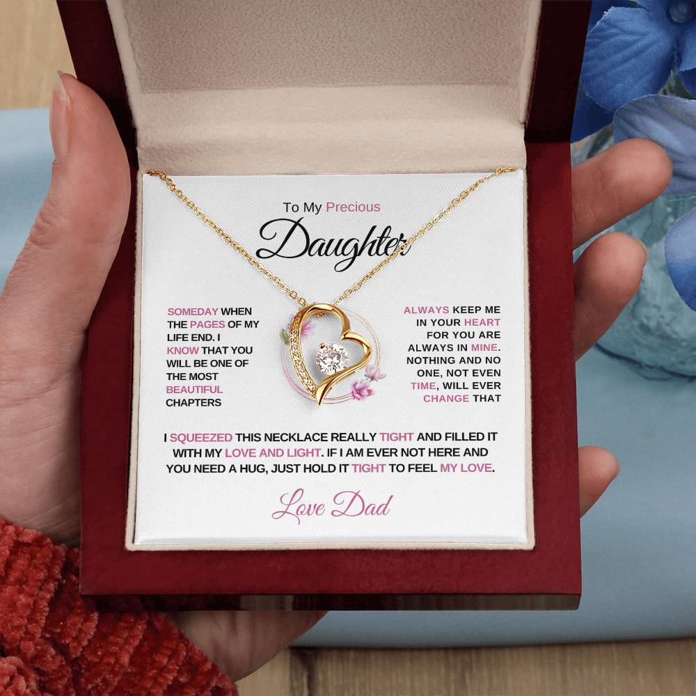 To My Precious Daughter, Love Dad - Forever Love Necklace
