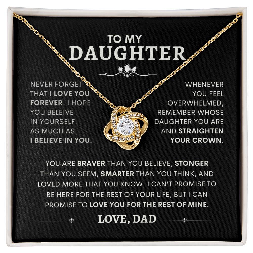 To My Daughter - Love, Dad - Necklace with Love Knot