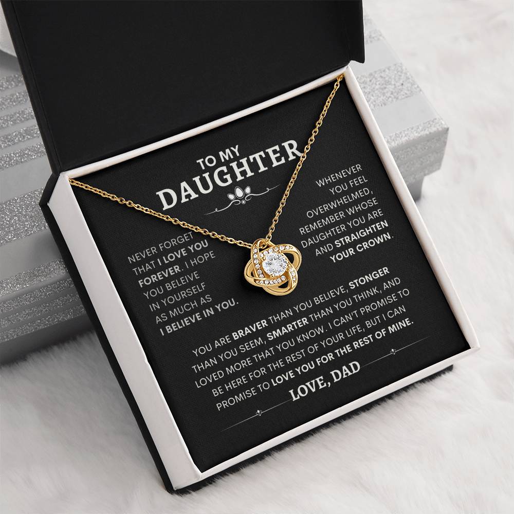 To My Daughter - Love, Dad - Necklace with Love Knot