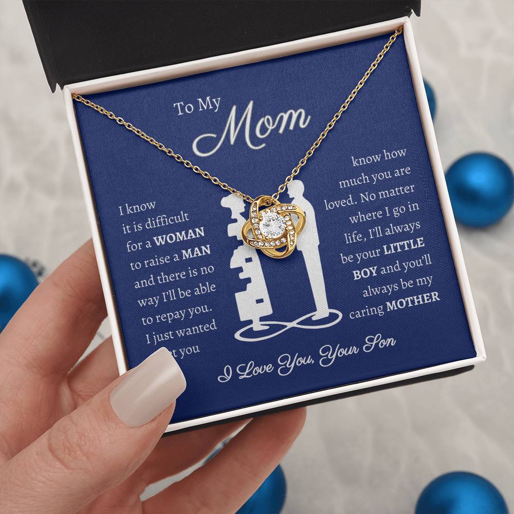 To My Mom - Love Your Son - Love Knot Necklace