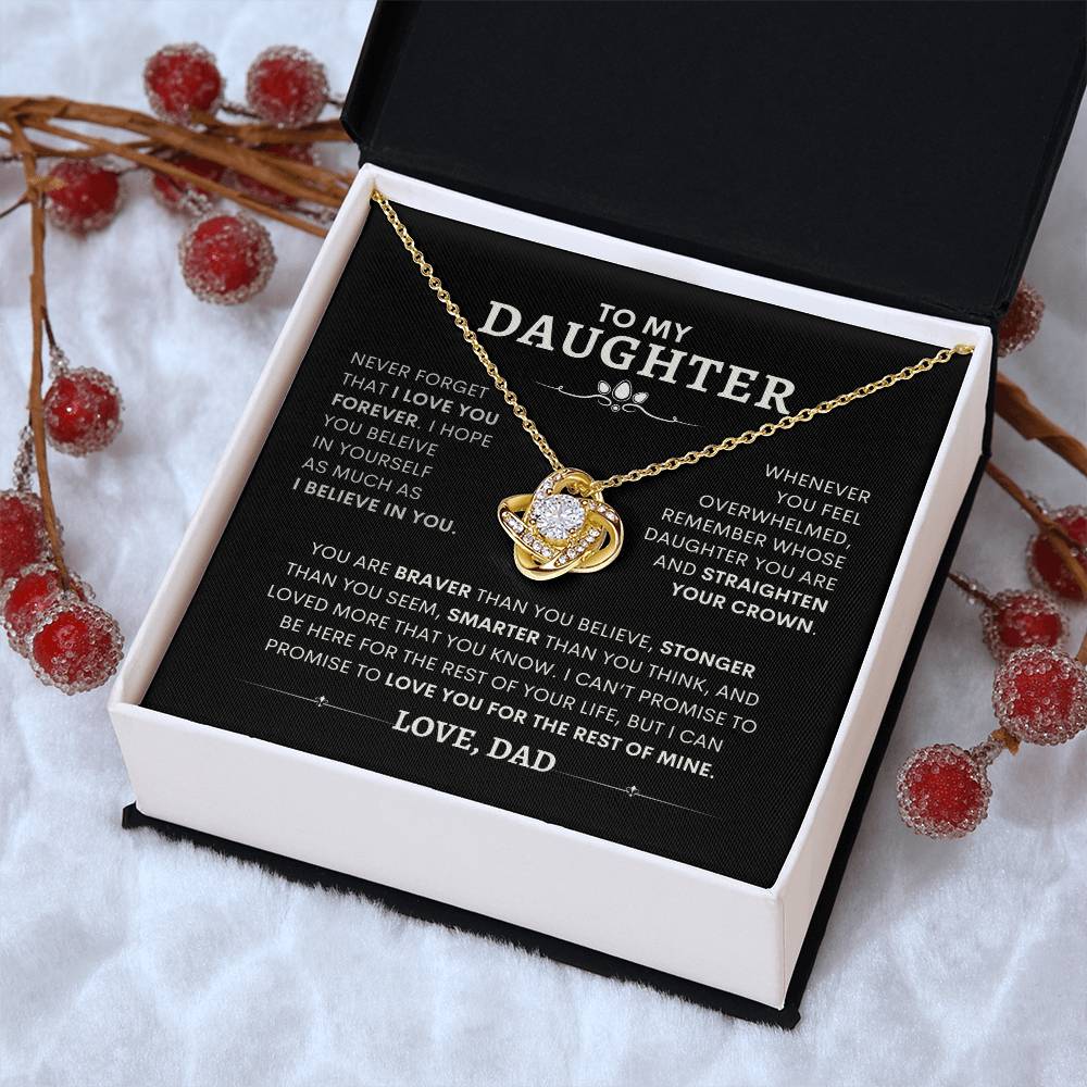 To My Daughter - Love, Dad - Necklace with Love Knot