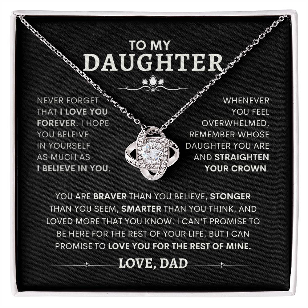 To My Daughter - Love, Dad - Necklace with Love Knot