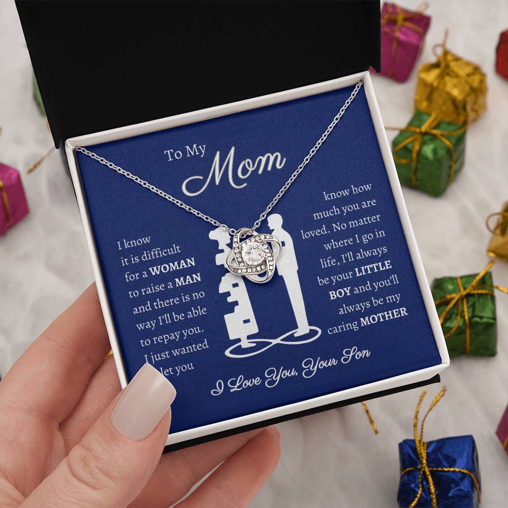 To My Mom - Love Your Son - Love Knot Necklace