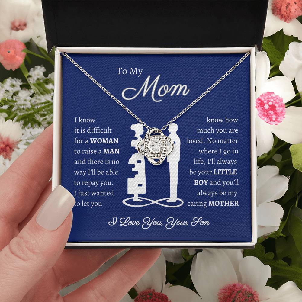 To My Mom - Love Your Son - Love Knot Necklace