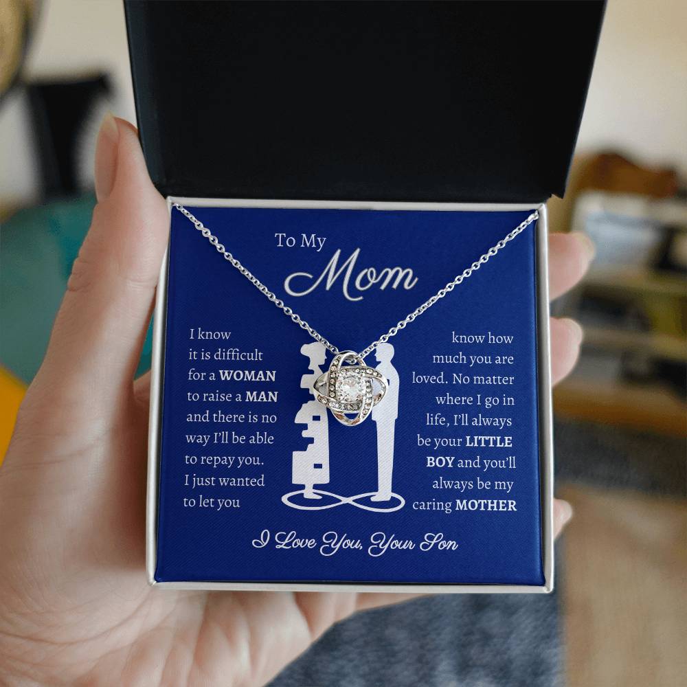 To My Mom - Love Your Son - Love Knot Necklace