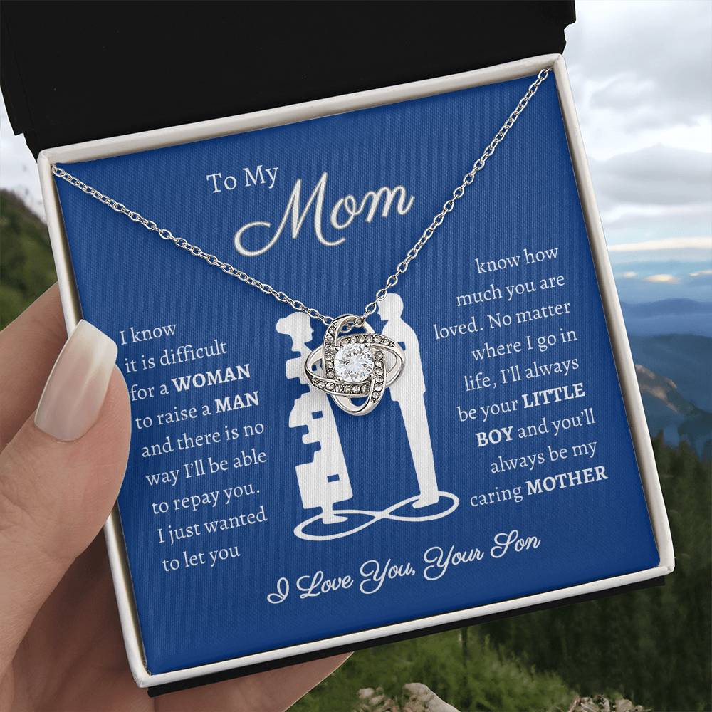 To My Mom - Love Your Son - Love Knot Necklace