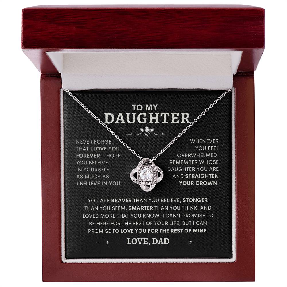 To My Daughter - Love, Dad - Necklace with Love Knot