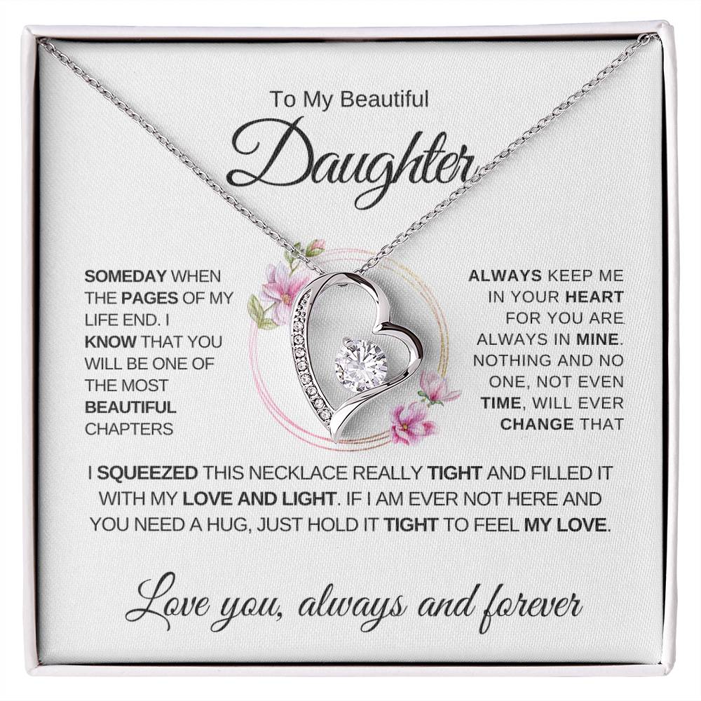 To My Beautiful Daughter, Forever Love Necklace