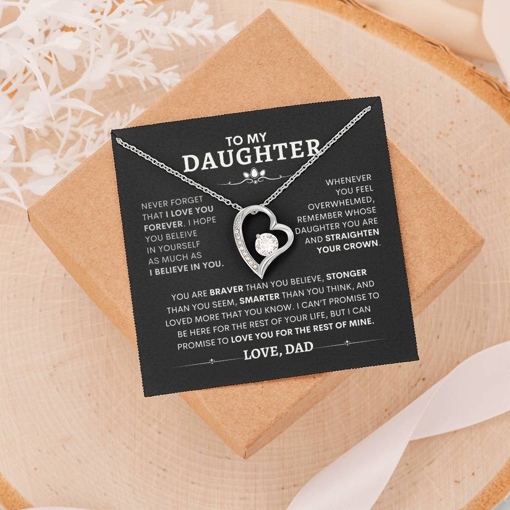 To My Daughter - Love, Dad - Forever Love Necklace