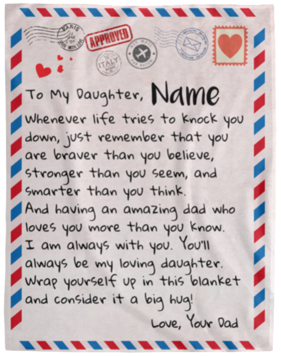 To My Daughter | Love Dad | Letter Blanket