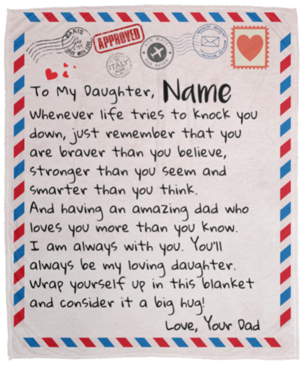 To My Daughter | Love Dad | Letter Blanket