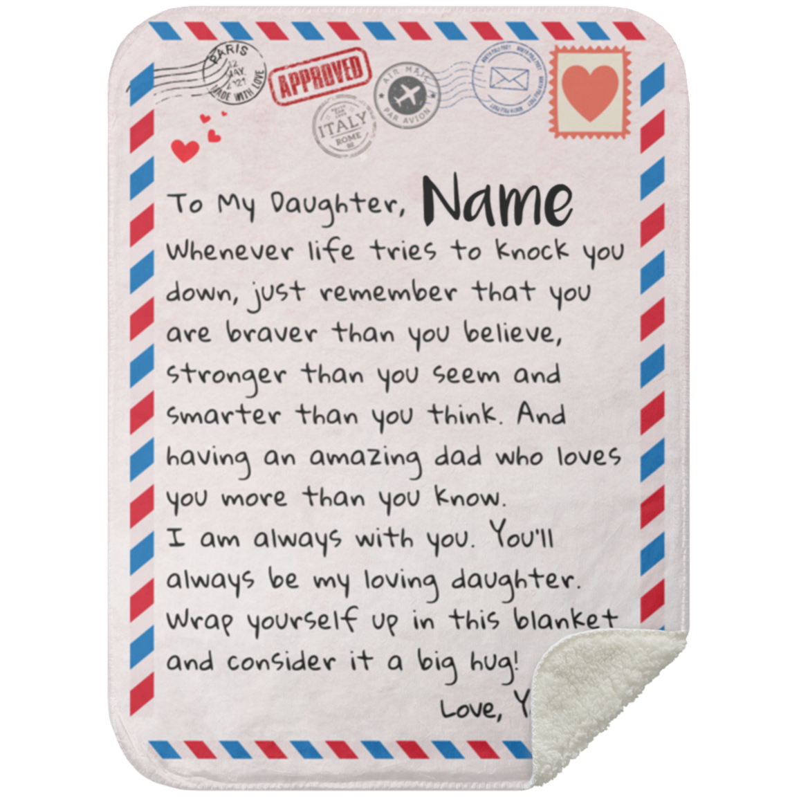 To My Daughter | Love Dad | Letter Blanket