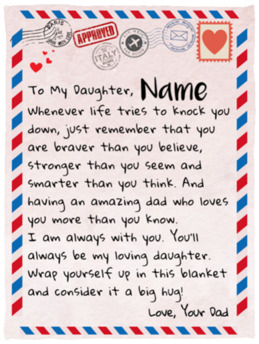 To My Daughter | Love Dad | Letter Blanket