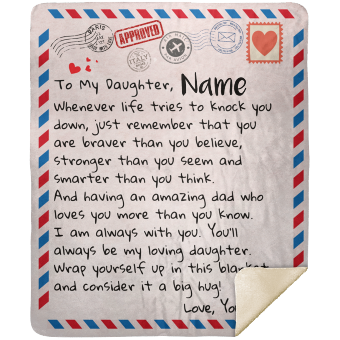 To My Daughter | Love Dad | Letter Blanket