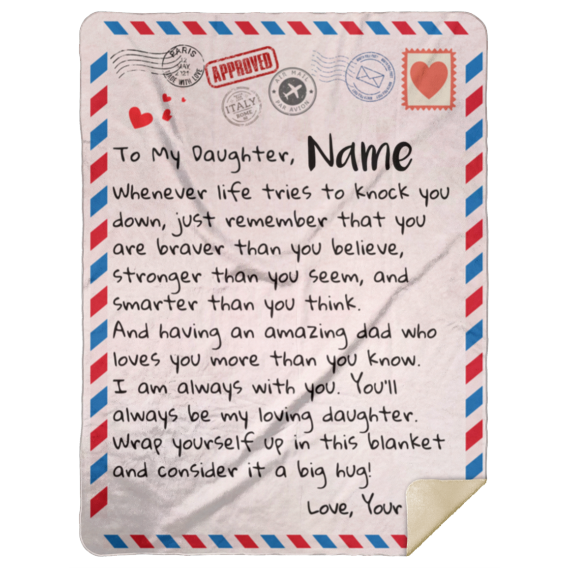 To My Daughter | Love Dad | Letter Blanket