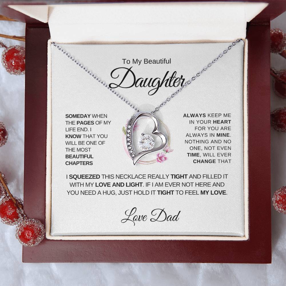 To My Beautiful Daughter, Love Dad - Forever Love Necklace