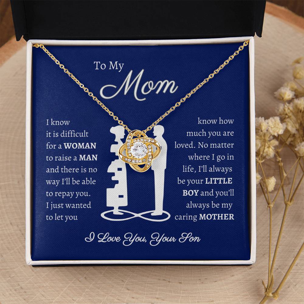 To My Mom - Love Your Son - Love Knot Necklace