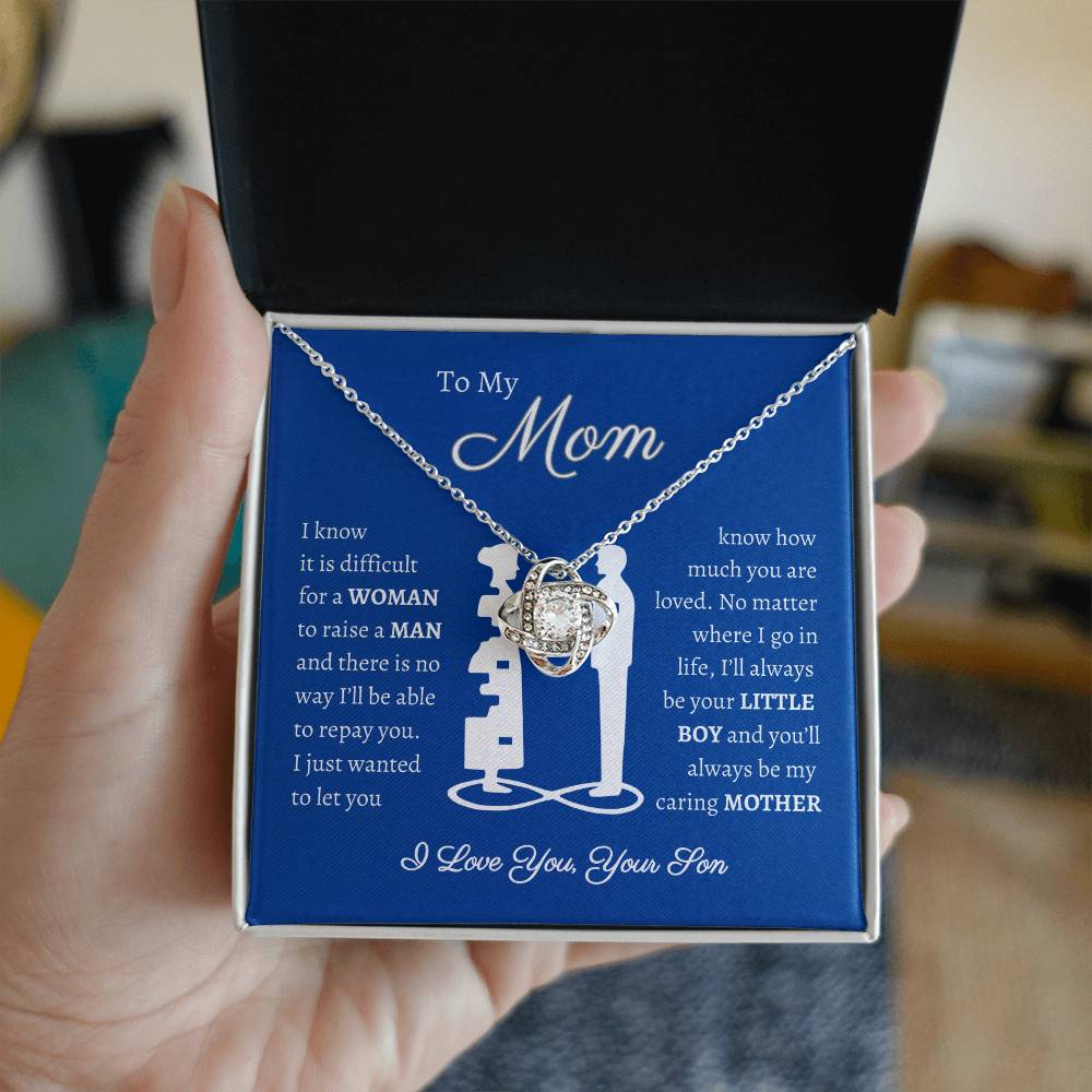 To My Mom - Love Your Son - Love Knot Necklace