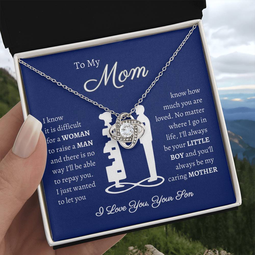 To My Mom - Love Your Son - Love Knot Necklace