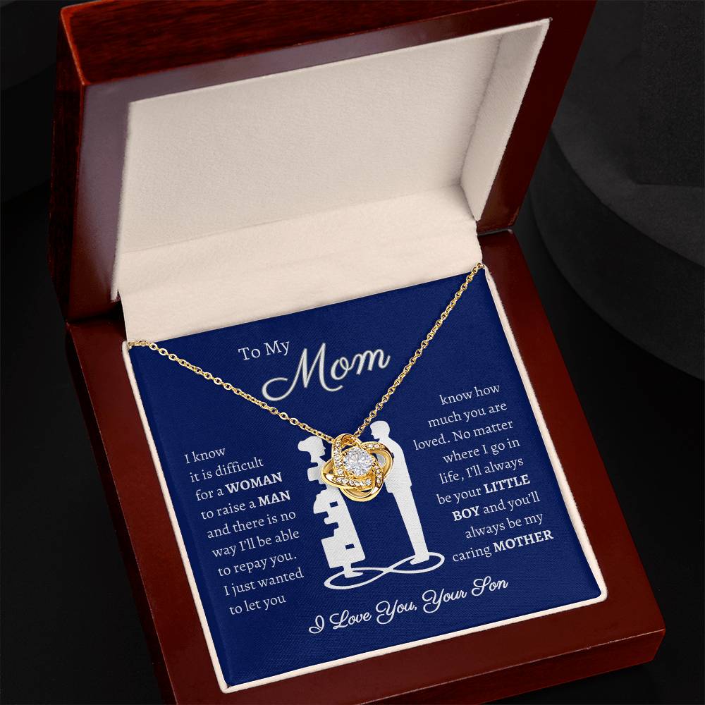 To My Mom - Love Your Son - Love Knot Necklace