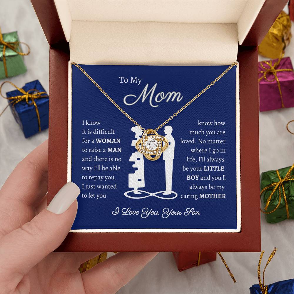 To My Mom - Love Your Son - Love Knot Necklace