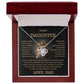 To My Daughter - Love Dad - Love Knot Necklace - Lion