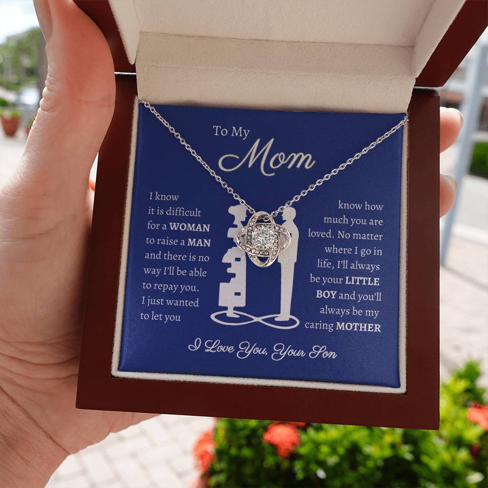 To My Mom - Love Your Son - Love Knot Necklace