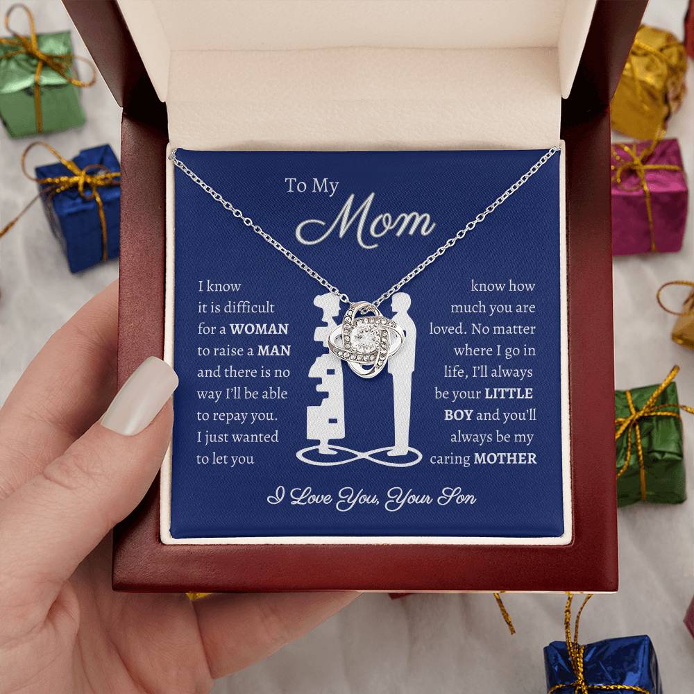 To My Mom - Love Your Son - Love Knot Necklace