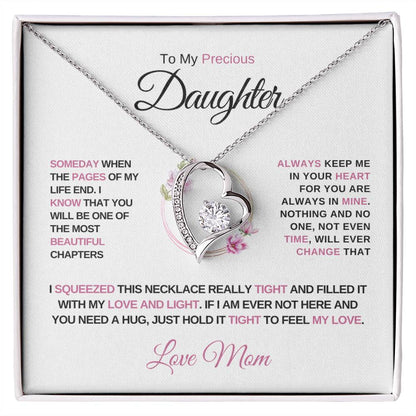 To My Precious Daughter, Love Mom - Forever Love Necklace