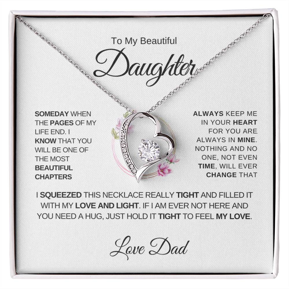 To My Beautiful Daughter, Love Dad - Forever Love Necklace