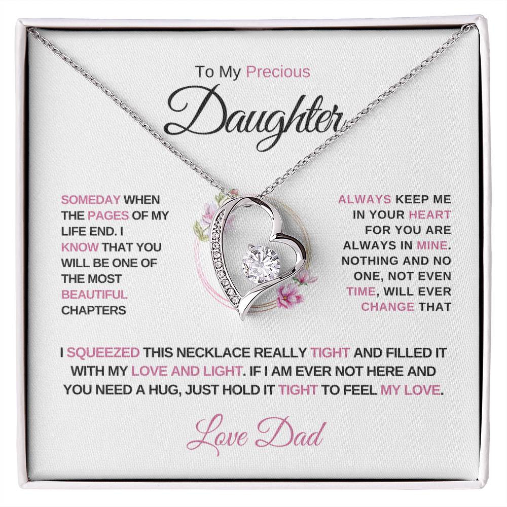 To My Precious Daughter, Love Dad - Forever Love Necklace