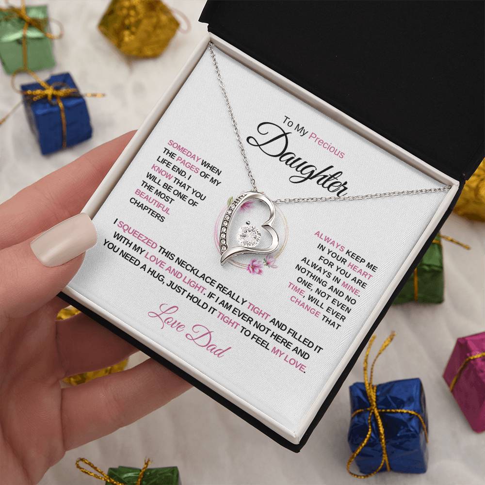 To My Precious Daughter, Love Dad - Forever Love Necklace