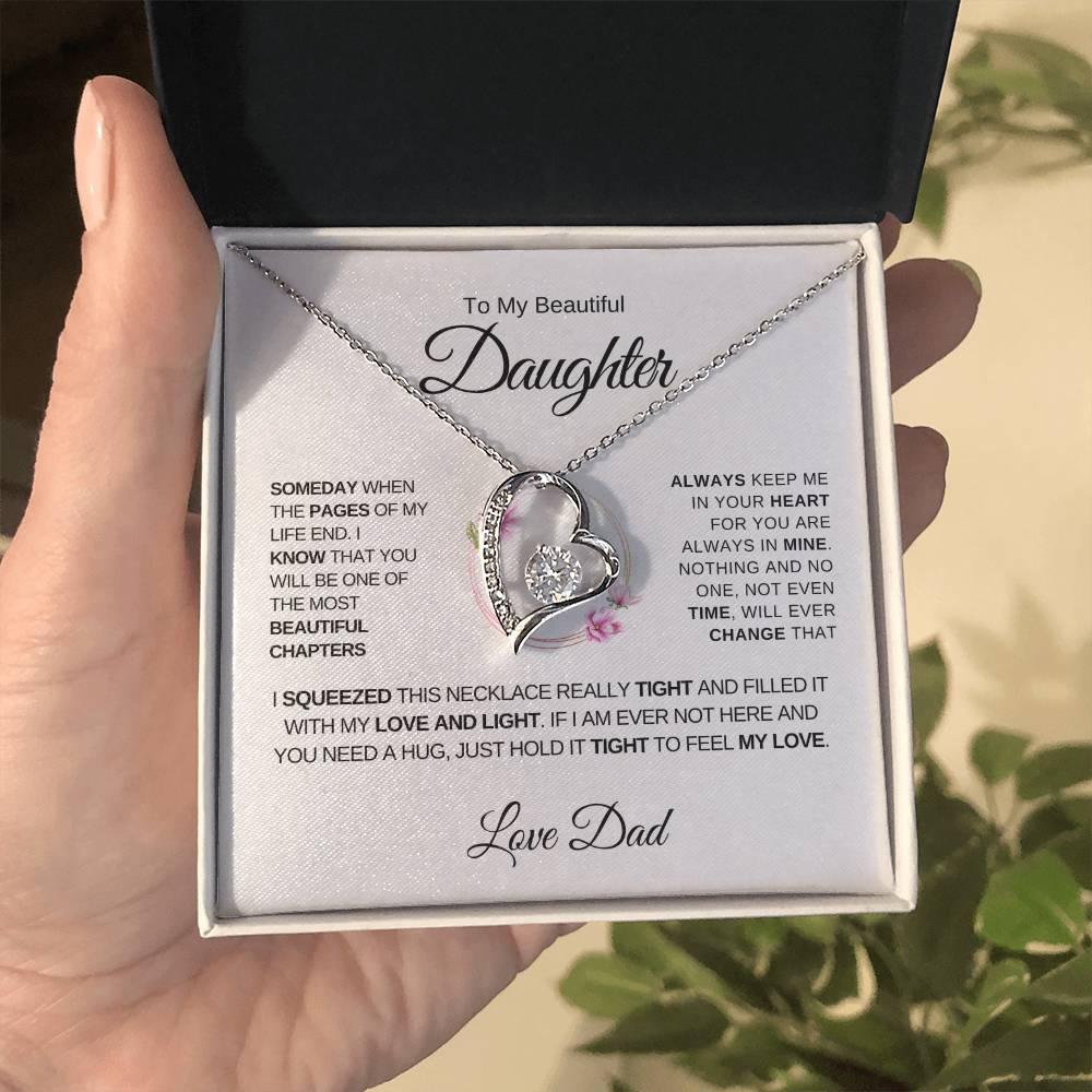 To My Beautiful Daughter, Love Dad - Forever Love Necklace