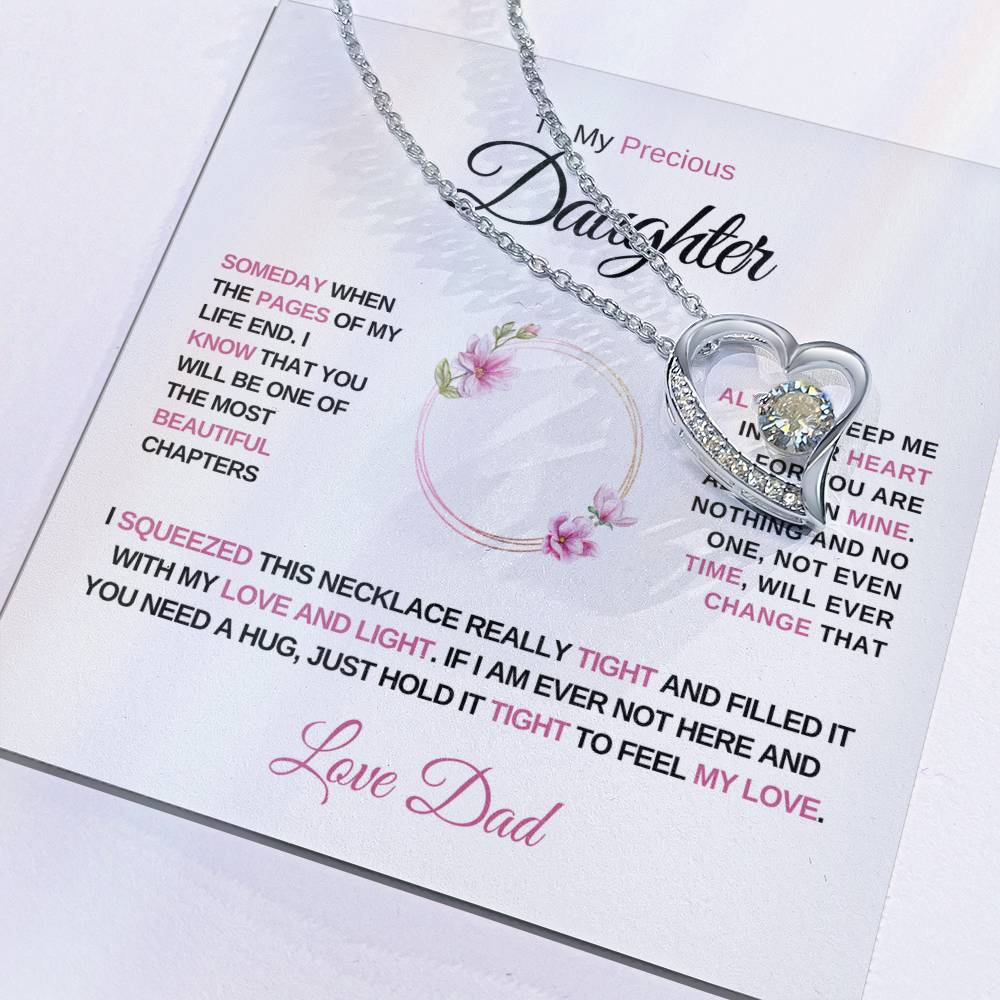 To My Precious Daughter, Love Dad - Forever Love Necklace