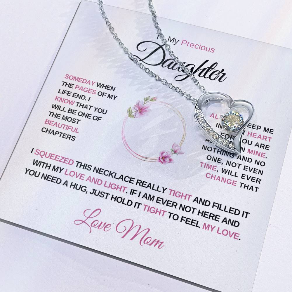 To My Precious Daughter, Love Mom - Forever Love Necklace