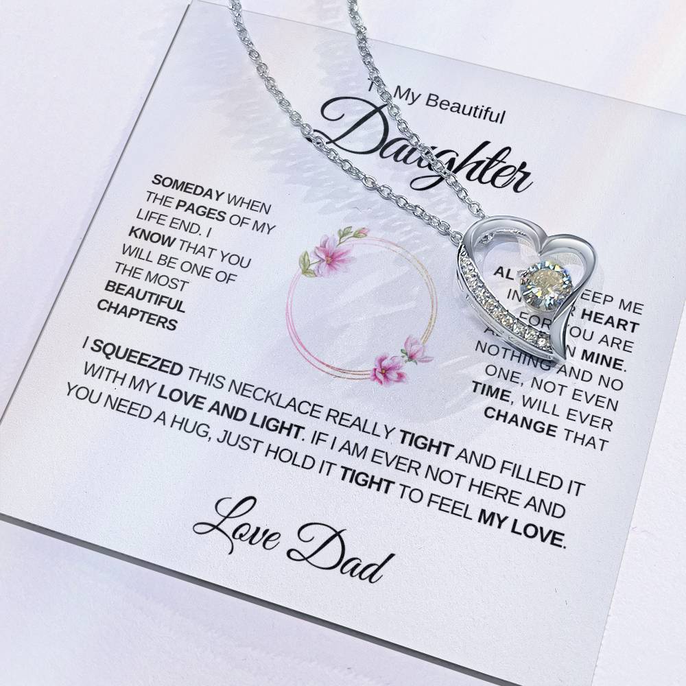 To My Beautiful Daughter, Love Dad - Forever Love Necklace