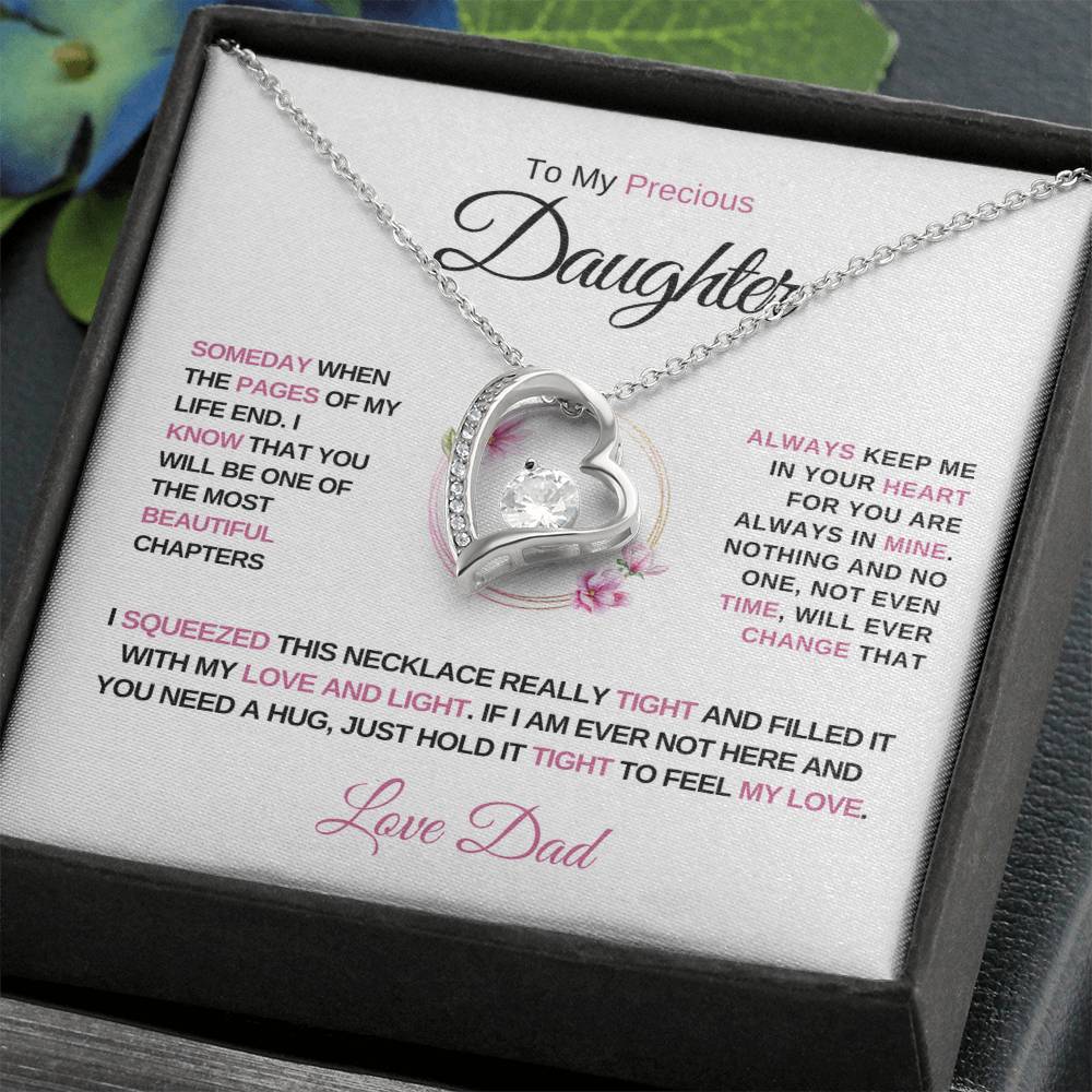 To My Precious Daughter, Love Dad - Forever Love Necklace