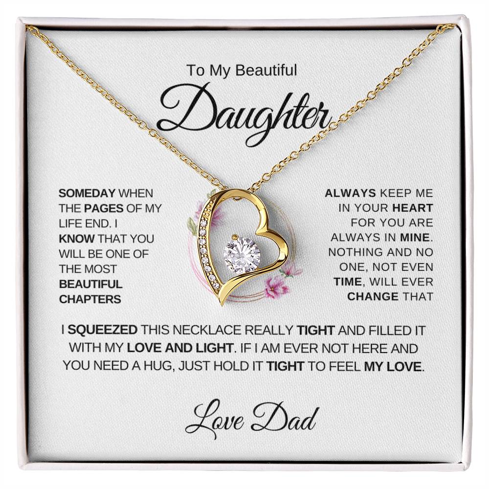 To My Beautiful Daughter, Love Dad - Forever Love Necklace