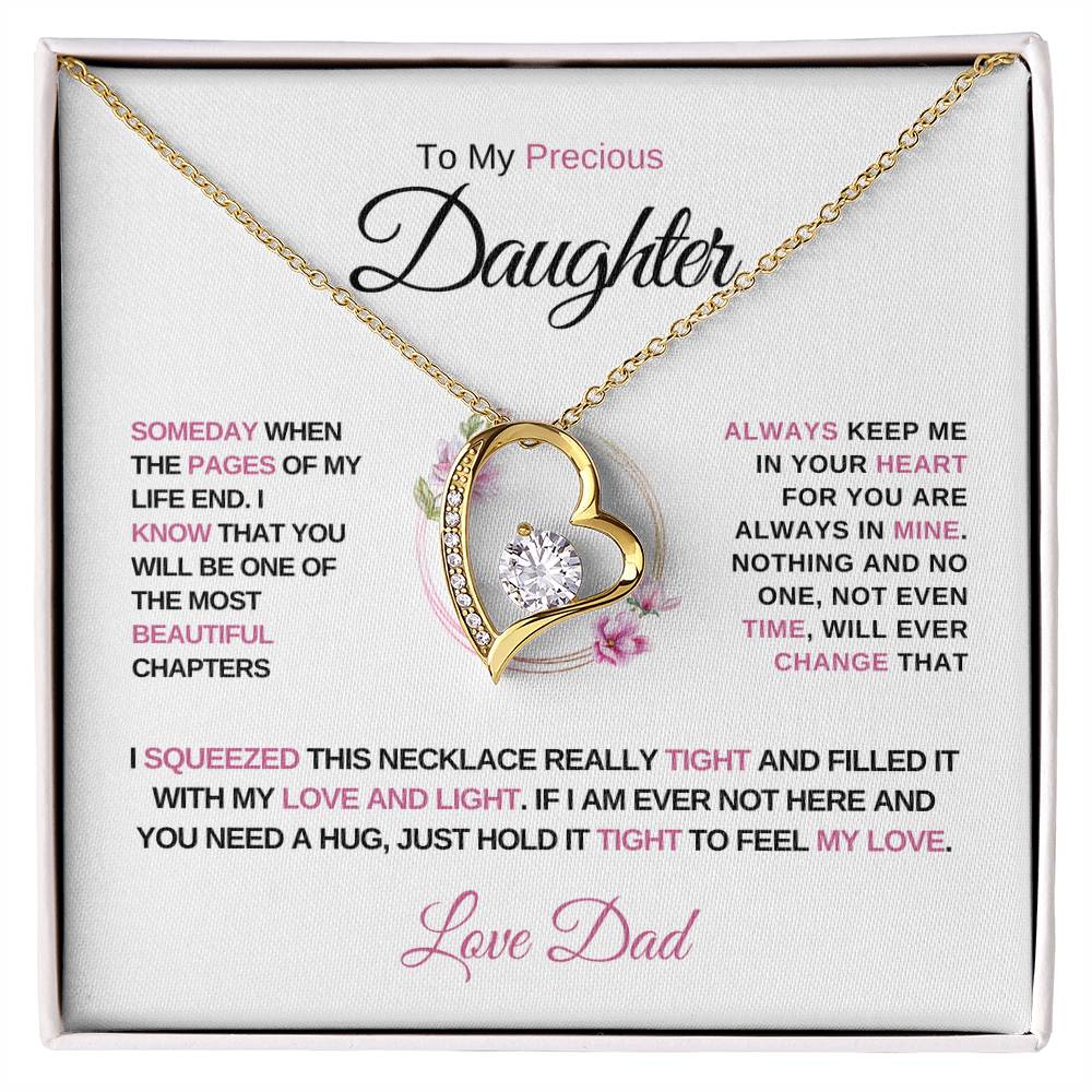 To My Precious Daughter, Love Dad - Forever Love Necklace