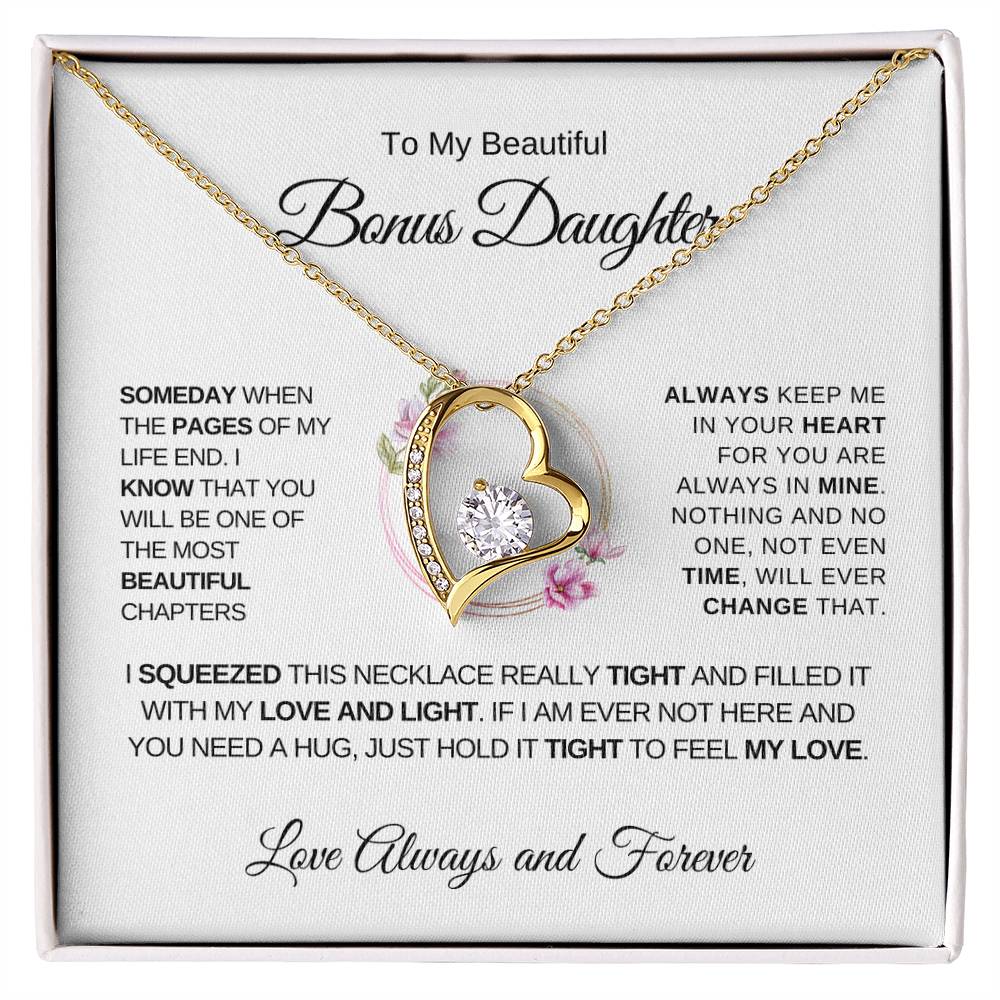 To My Beautiful Bonus Daughter - Forever Love Necklace