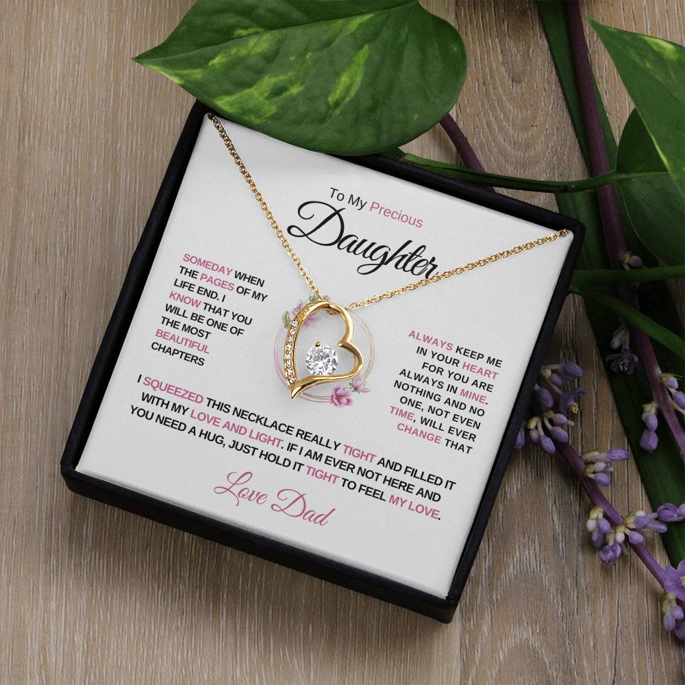 To My Precious Daughter, Love Dad - Forever Love Necklace