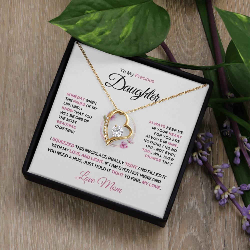 To My Precious Daughter, Love Mom - Forever Love Necklace